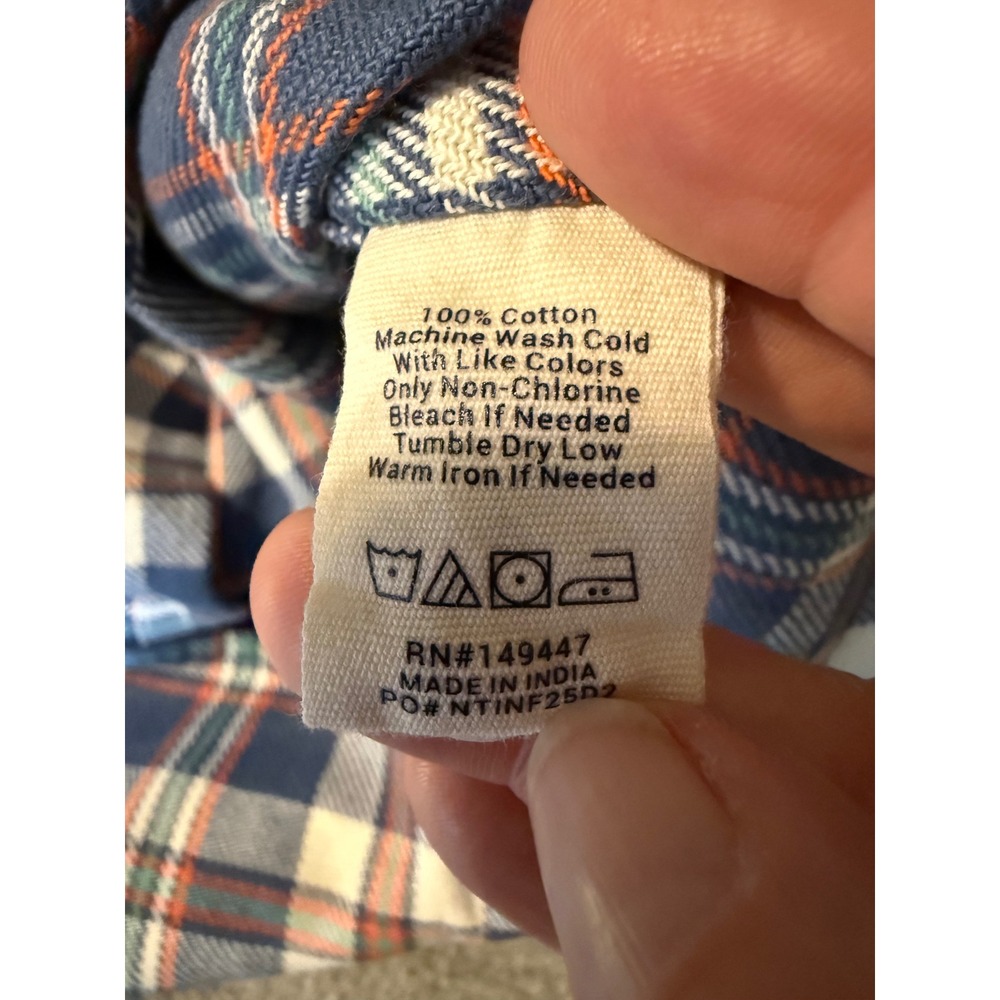 The Normal Brand Mountain Overshirt Mineral Blue Plaid Cotton Flannel Mens M NWT - Picture 5 of 7